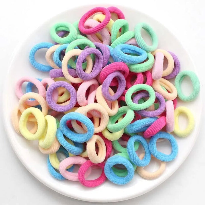 100/200PCS Women Girls Colorful Nylon Elastic Hair Bands - Beauty Accessories Now