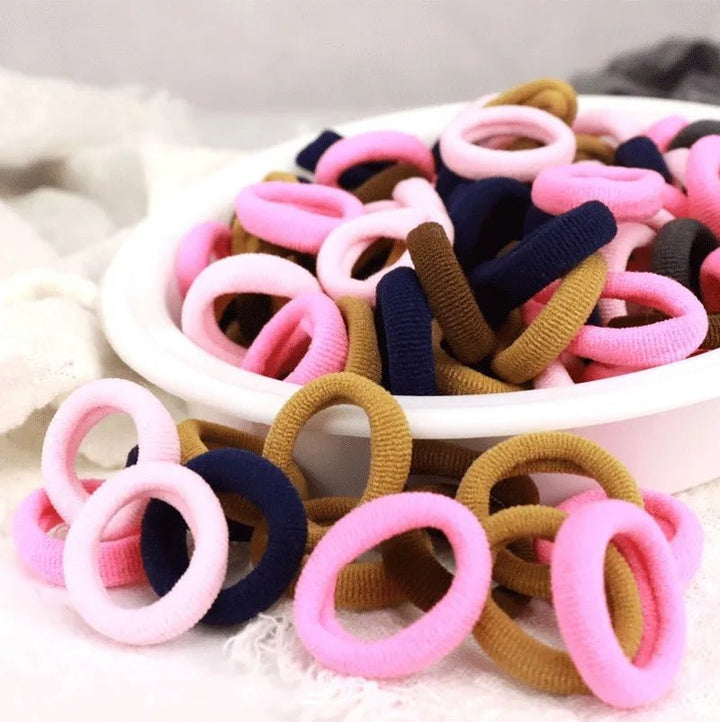 100/200PCS Women Girls Colorful Nylon Elastic Hair Bands - Beauty Accessories Now