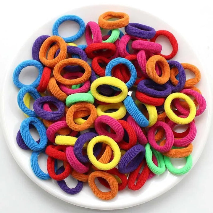 100/200PCS Women Girls Colorful Nylon Elastic Hair Bands - Beauty Accessories Now