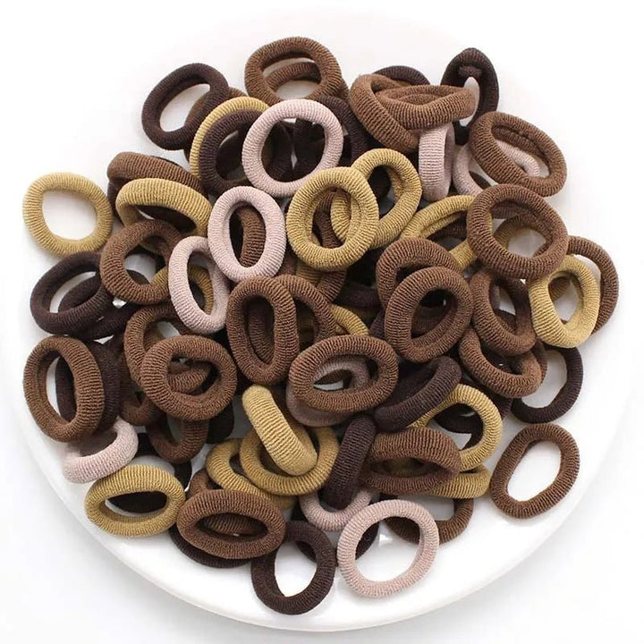 100/200PCS Women Girls Colorful Nylon Elastic Hair Bands - Beauty Accessories Now