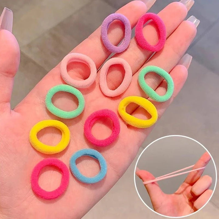 100/200PCS Women Girls Colorful Nylon Elastic Hair Bands - Beauty Accessories Now