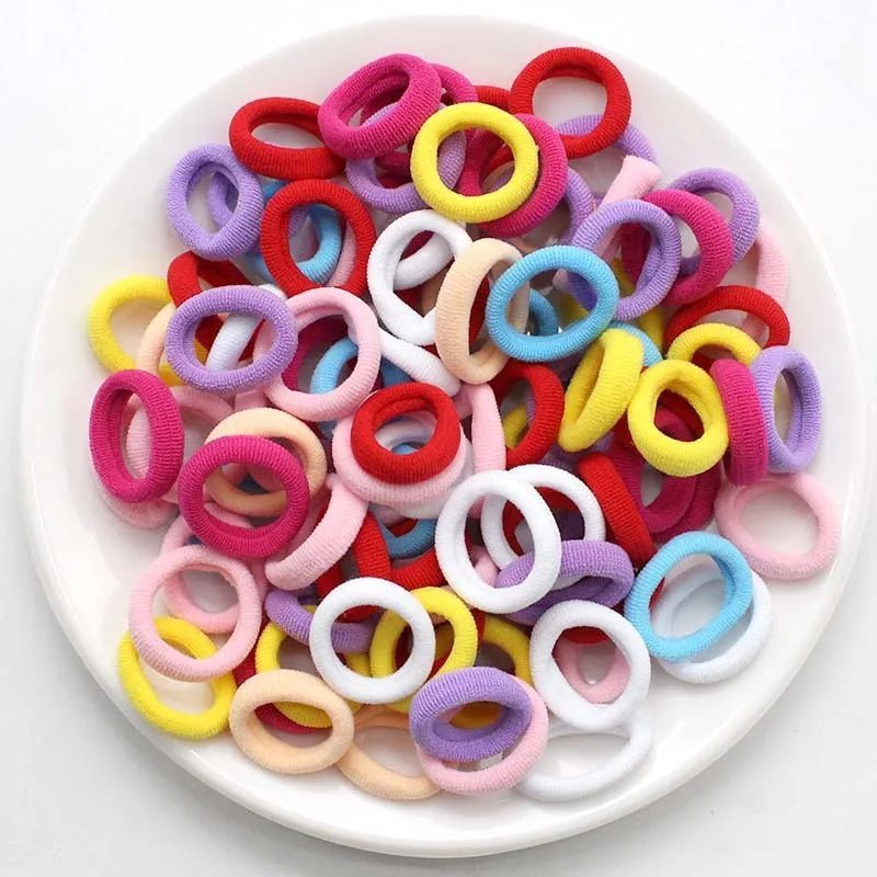 100/200PCS Women Girls Colorful Nylon Elastic Hair Bands - Beauty Accessories Now