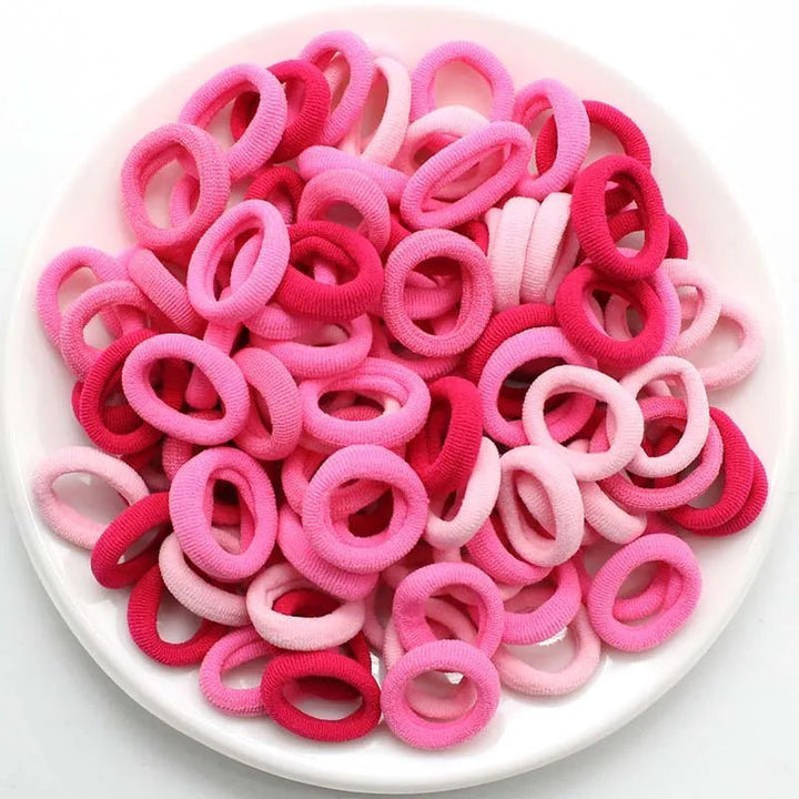 100/200PCS Women Girls Colorful Nylon Elastic Hair Bands - Beauty Accessories Now