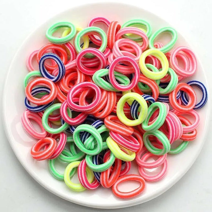 100/200PCS Women Girls Colorful Nylon Elastic Hair Bands - Beauty Accessories Now