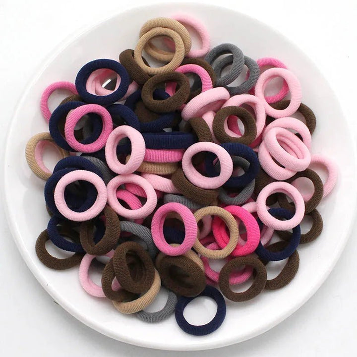 100/200PCS Women Girls Colorful Nylon Elastic Hair Bands - Beauty Accessories Now