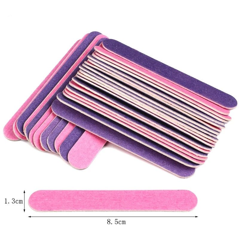 100pcs Double-sided Wood Nail Files - Beauty Accessories Now