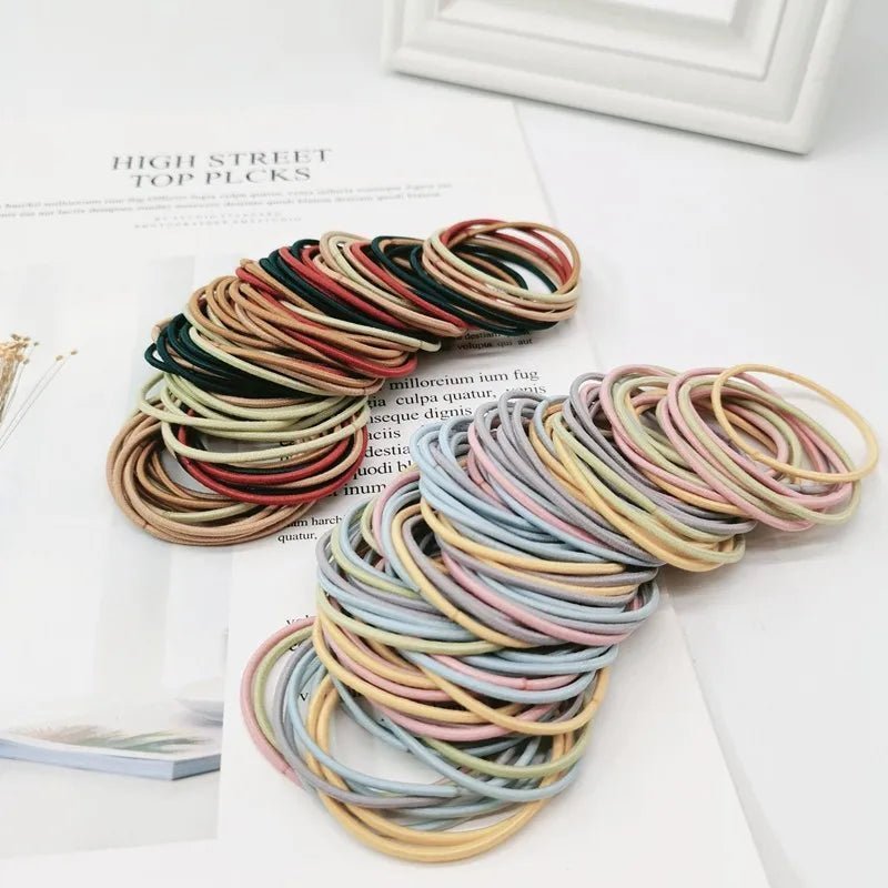 100pcs Hair Elastics Ties Band - Beauty Accessories Now