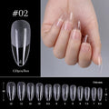 120 Pcs Boxed Transparent Coffin Ballet Fake Nails - Beauty Accessories Now