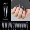 120 Pcs Boxed Transparent Coffin Ballet Fake Nails - Beauty Accessories Now