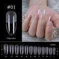 120 Pcs Boxed Transparent Coffin Ballet Fake Nails - Beauty Accessories Now