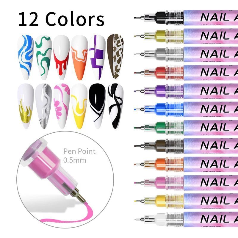 1Set Nail Art Drawing Pen Graffiti Nail - Beauty Accessories Now