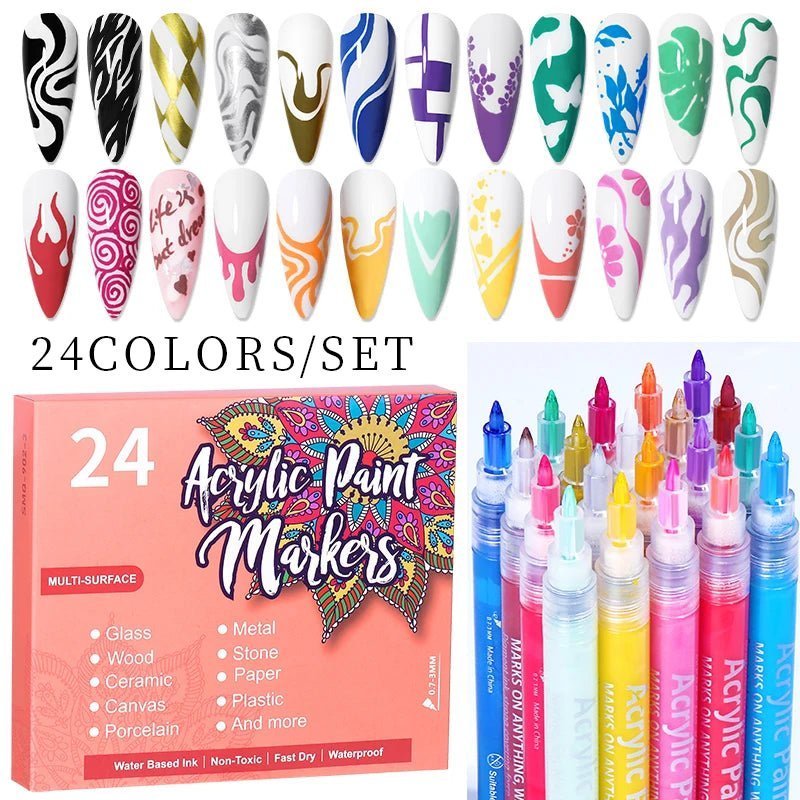 1Set Nail Art Drawing Pen Graffiti Nail - Beauty Accessories Now