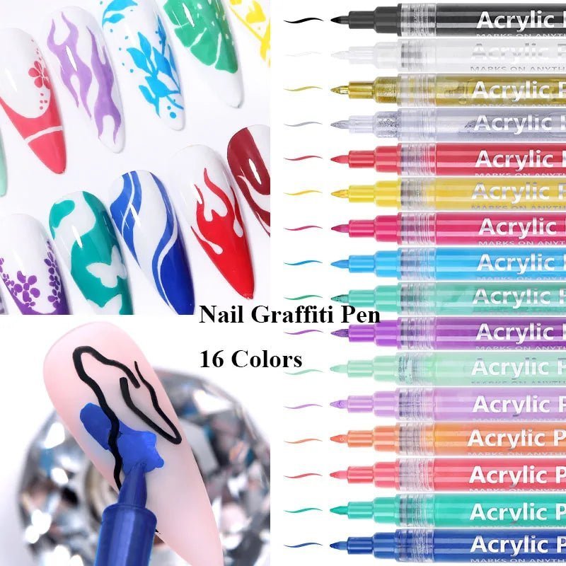 1Set Nail Art Drawing Pen Graffiti Nail - Beauty Accessories Now