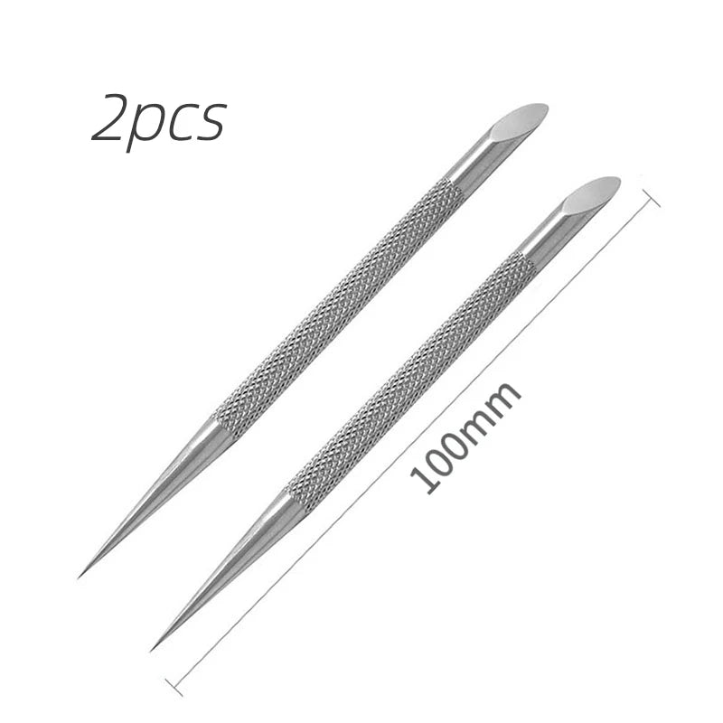 2 pcs Double-ended Use Stainless Steel Nail Art - Beauty Accessories Now