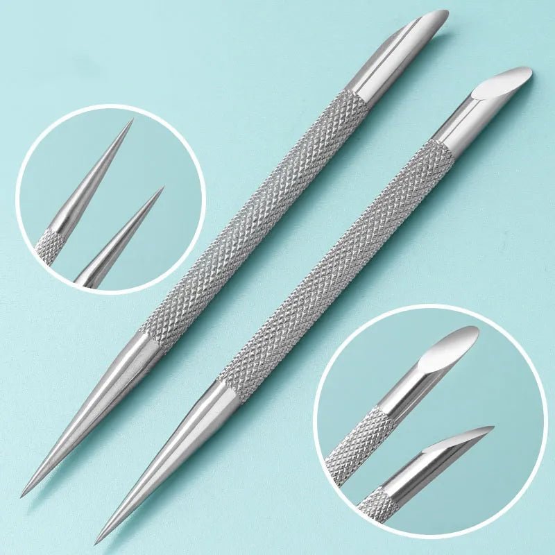 2 pcs Double-ended Use Stainless Steel Nail Art - Beauty Accessories Now