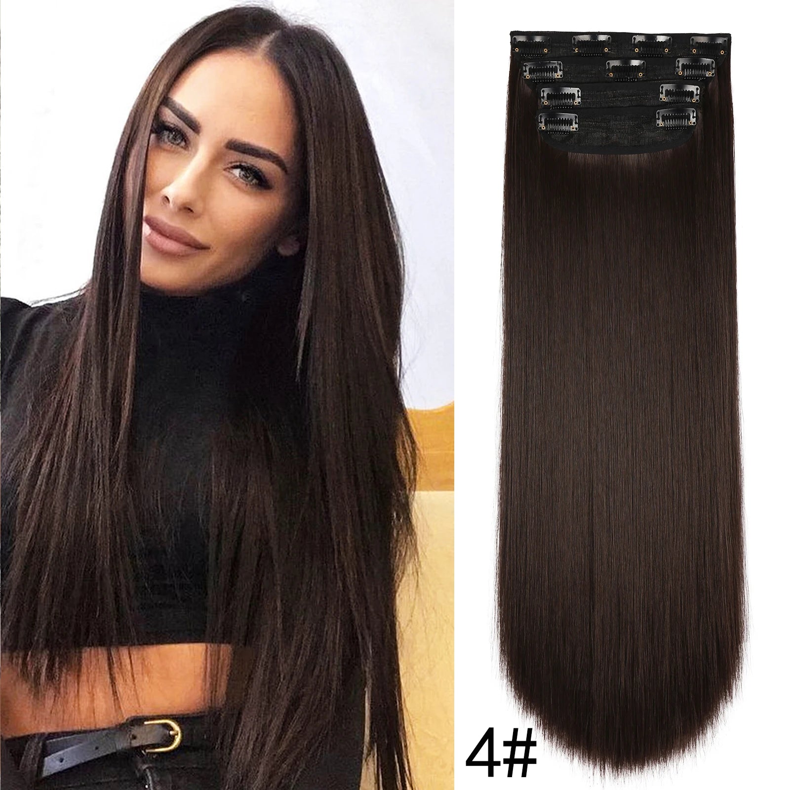 20Inch Synthetic Hair Clip In Long Wavy Thick Hairpieces For Women - Beauty Accessories Now