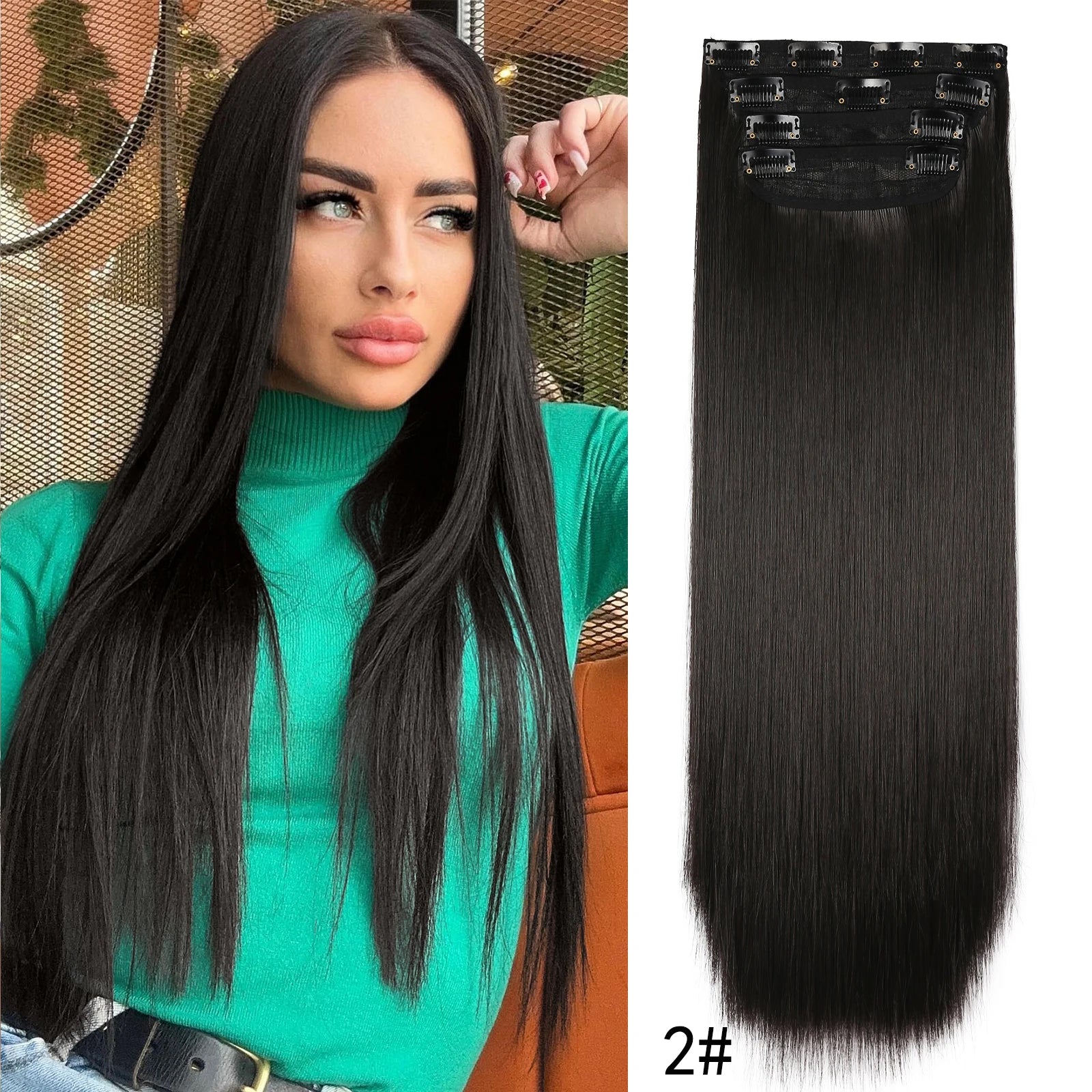 20Inch Synthetic Hair Clip In Long Wavy Thick Hairpieces For Women - Beauty Accessories Now