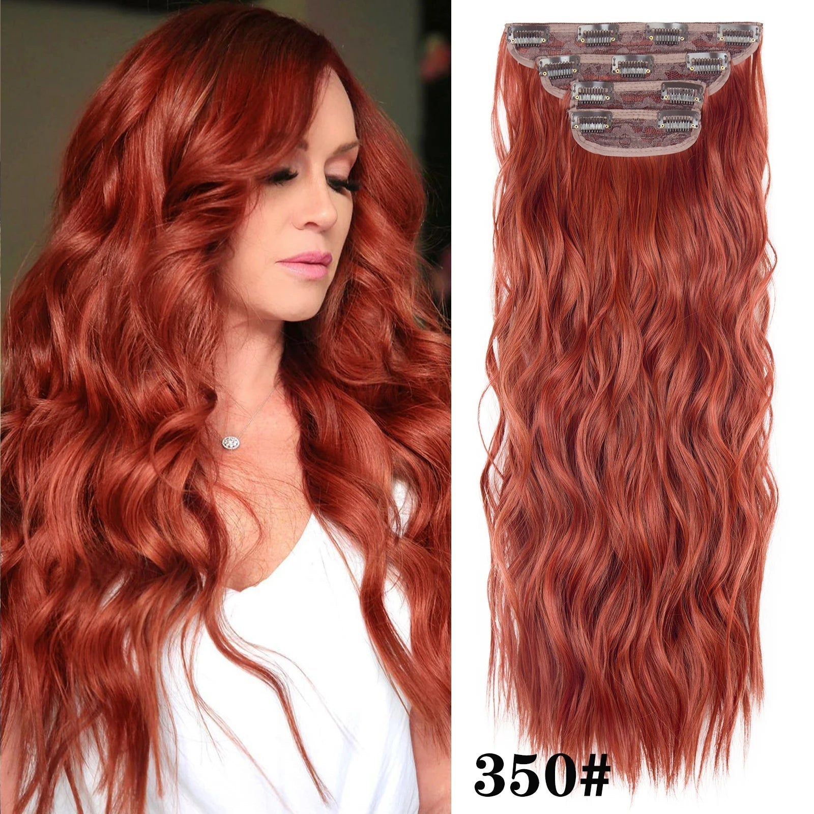 20Inch Synthetic Hair Clip In Long Wavy Thick Hairpieces For Women - Beauty Accessories Now