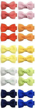 20pcs Solid Ribbon Bowknot Hair Clips - Beauty Accessories Now