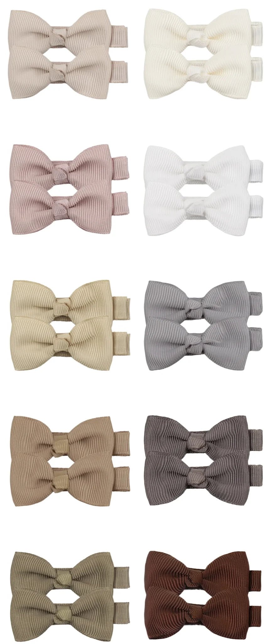 20pcs Solid Ribbon Bowknot Hair Clips - Beauty Accessories Now