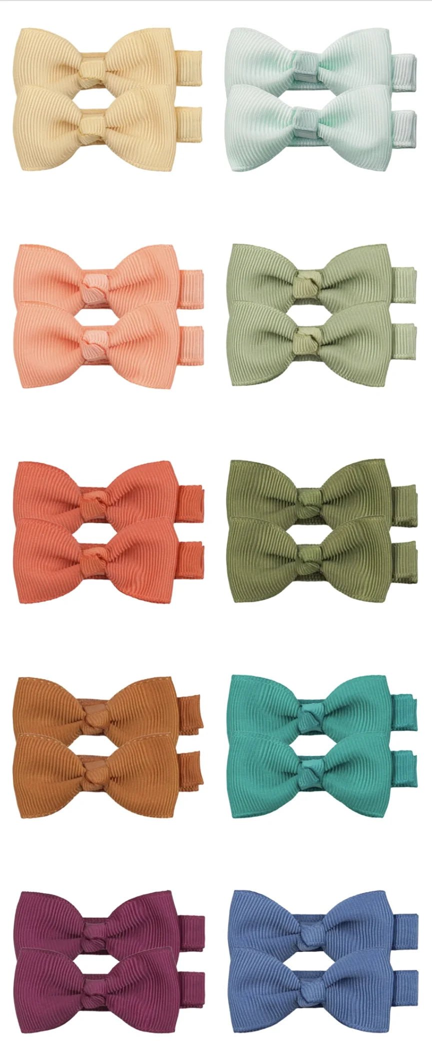 20pcs Solid Ribbon Bowknot Hair Clips - Beauty Accessories Now