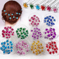 20Pcs Women Bridal Wedding Crystal Diamante Flower U Shape Hairpin - Beauty Accessories Now