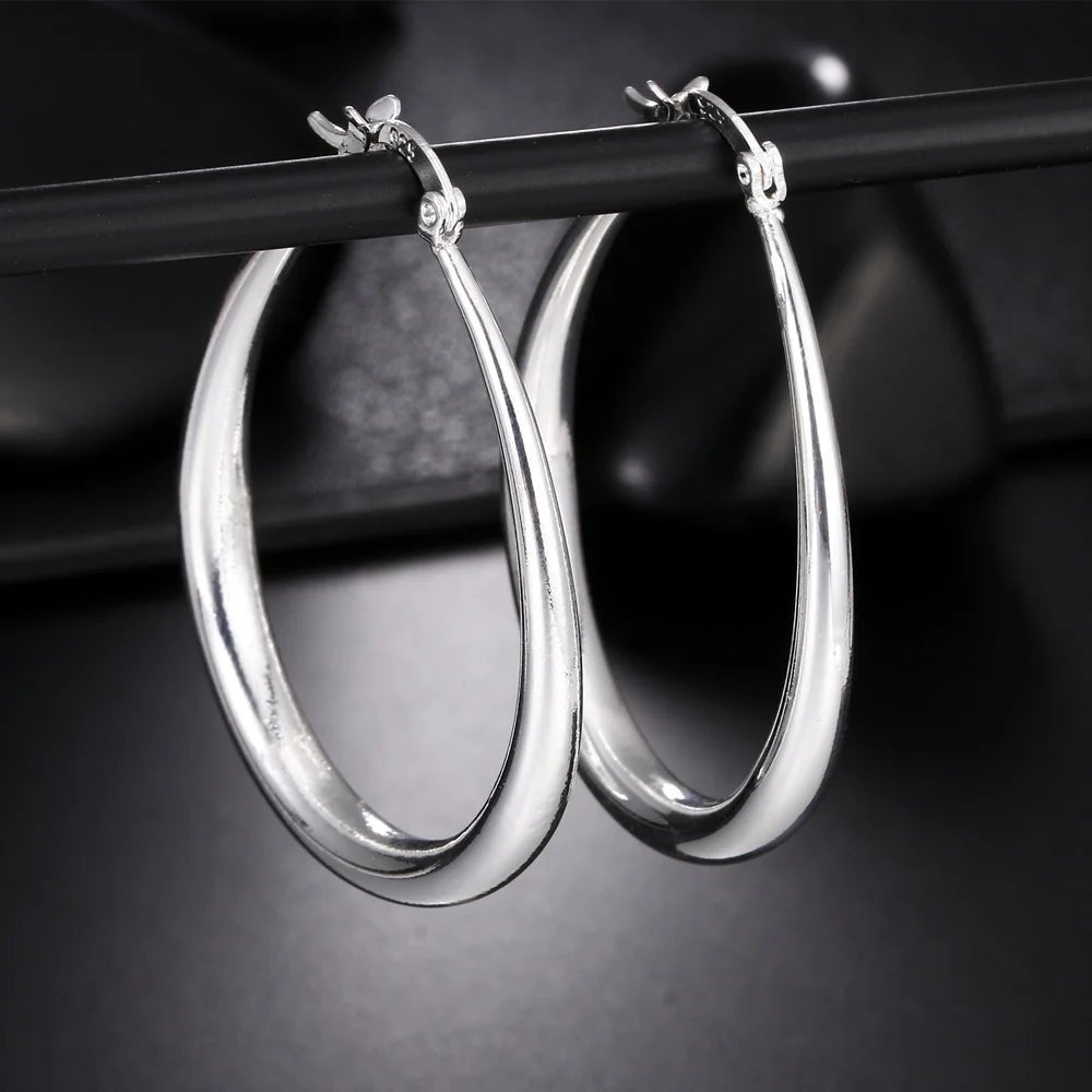 41MM Smooth Circle Big Hoop Earrings For Women - Beauty Accessories Now