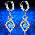 925 Sterling Silver Crystal Zircon Earrings - Beauty Accessories Now