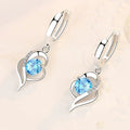 925 Sterling Silver Crystal Zircon Earrings - Beauty Accessories Now