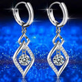 925 Sterling Silver Crystal Zircon Earrings - Beauty Accessories Now