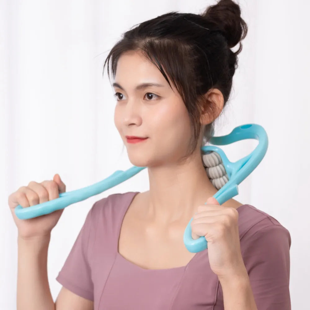 Neck Massager Therapy Neck and ShoulderSpecifications:
Usage Mode: ManualApplication: NeckItem Type: Massage &amp; RelaxationMaterial: Abs &amp; TprChoice: YesBeauty Accessories NowBeauty Accessories NowNeck Massager Therapy Neck