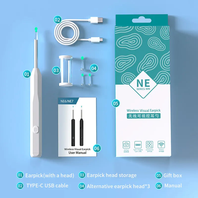 Natfire NE6 Wireless Ear Wax RemoverSpecifications:
Item Type: Ear CareSize: Standard Ear CareMaterial: Soft PcVisual Ear Spoon: Ear Cleaning EndoscopeWorking Time: More Than 40 MinutesStyle: Wifi OtosBeauty Accessories NowBeauty Accessories NowNatfire NE6 Wireless Ear Wax Remover