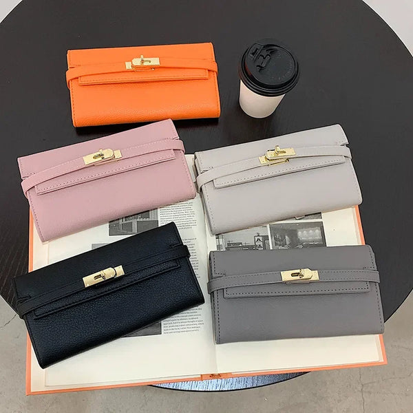Sleek Fashion Clutch With Lock Buckle