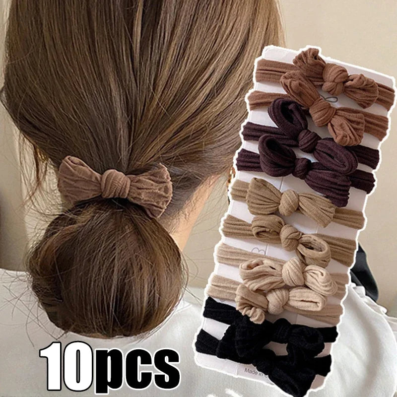 Korean Strong Women Bow Scrunchies Girls Elastic Hair Rubber Bands