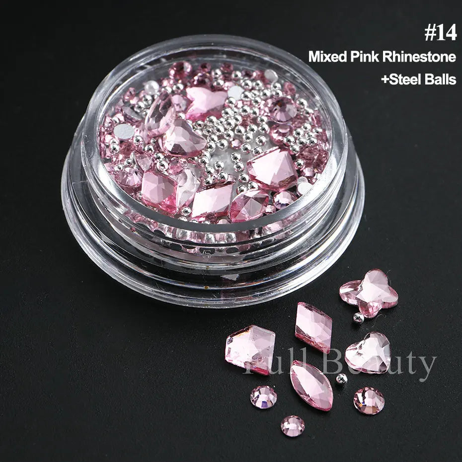 Mixed Mini Nail Rhinestones Flat Back Crystal StonesSpecifications:
Material: AcrylicQuantity: 1 BoxItem Type: Rhinestone &amp; DecorationWeight: 8-12g With BoxNail Inspiration: Nail Art 2023 NewItem: Mixed Glitter NaBeauty Accessories NowBeauty Accessories NowMixed Mini Nail Rhinestones Flat Back Crystal Stones