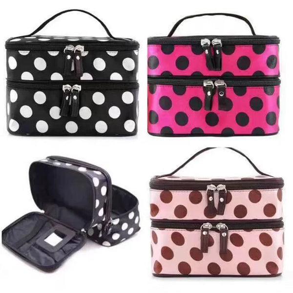 Large Capacity Makeup Bag – Double Zip Cosmetic Travel Organizer for Women