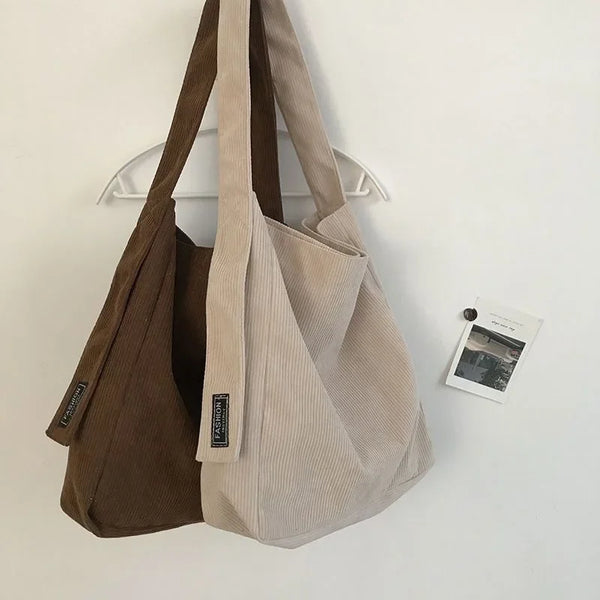 Large Corduroy Shoulder Bag