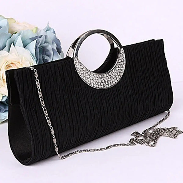 Luxury Satin Pleated Evening Clutch