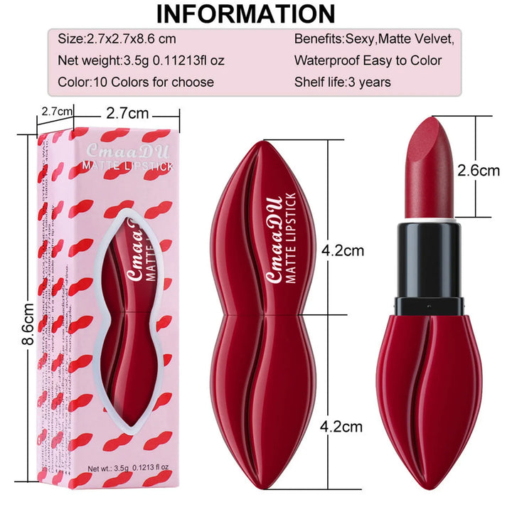 Waterproof Big Mouth Nude Matte LipsticksSpecifications:
Type: LipstickBenefit: Easy to WearFeature: Waterproof Big Mouth Nude Matte LipstickFeature 1: Long Lasting Lip StickFeature 2: Not Fading Sexy Red VBeauty Accessories NowBeauty Accessories NowWaterproof Big Mouth Nude Matte Lipsticks