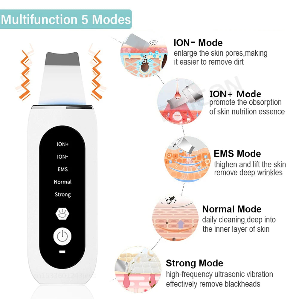 Ultrasonic Skin Scrubber Peeling Blackhead RemoverSpecifications:
Material: AcrylicPower Source: Rechargeable BatteryWorking Principle: WarmWorking Principle: UltrasonicWorking Principle: Vibration MassageFunction: Beauty Accessories NowBeauty Accessories NowUltrasonic Skin Scrubber Peeling Blackhead Remover