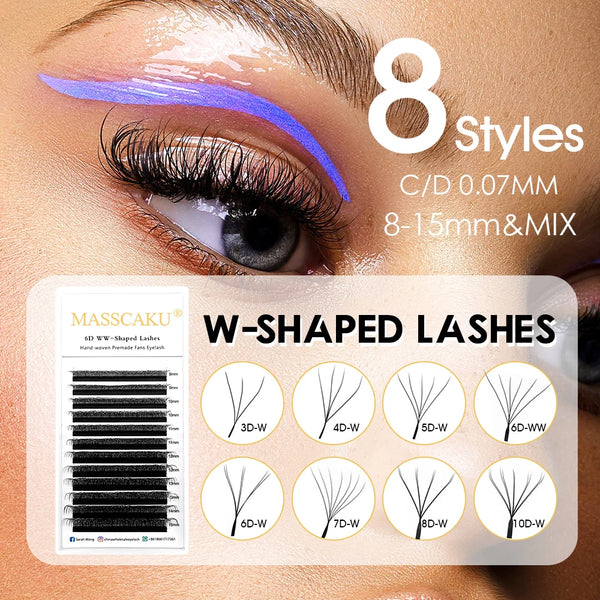 W-Shaped Eyelash Extensions