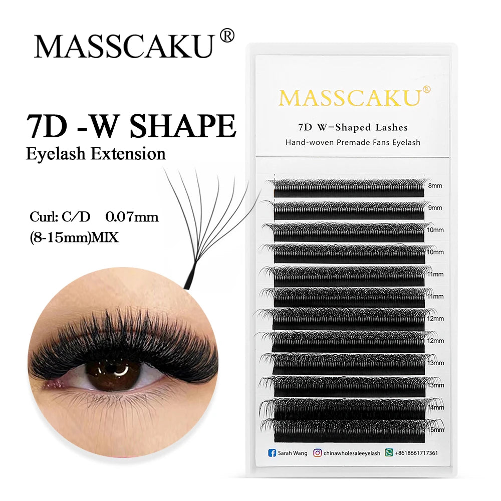 Masscaku  Automatic Flowering W Shape Bloom Eyelashes Extensions