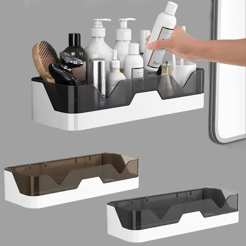 Black Wall-Mounted Corner Shelf – Modern Floating Storage Rack