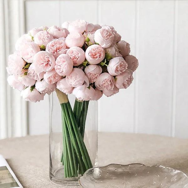 Luxury Silk Peony Bouquet Décor – Realistic Artificial Flower Arrangement for Home & Events