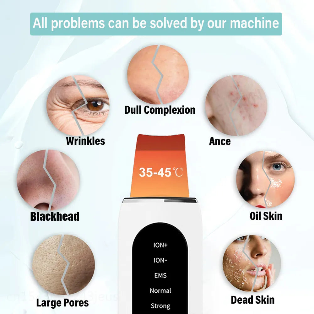 Ultrasonic Skin Scrubber Peeling Blackhead RemoverSpecifications:
Material: AcrylicPower Source: Rechargeable BatteryWorking Principle: WarmWorking Principle: UltrasonicWorking Principle: Vibration MassageFunction: Beauty Accessories NowBeauty Accessories NowUltrasonic Skin Scrubber Peeling Blackhead Remover