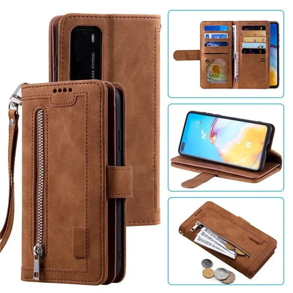 Leather Case With Zipper Wallet