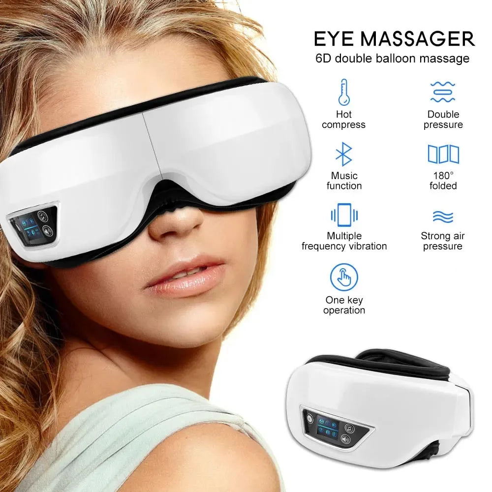 Eye Massager 6D Smart Airbag Vibration Eye CareSpecifications:
Size: MediumMaterial: Abs &amp; TprApplication: EyesItem Type: Massage &amp; RelaxationCharging Time: 5 HoursWorking Time: 15 Minutes / Each TimeInpuBeauty Accessories NowBeauty Accessories NowEye Massager 6D Smart Airbag Vibration Eye Care