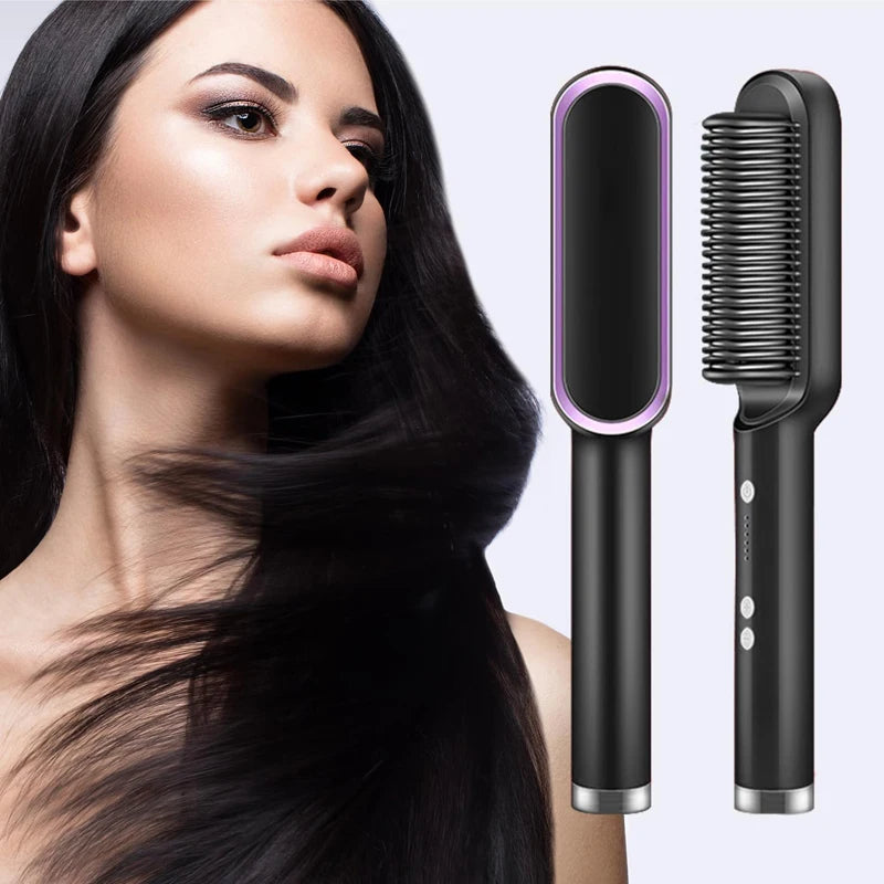 Electric Straightening Comb Heated Hair Brush