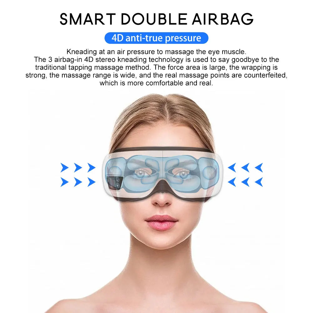 Eye Massager 6D Smart Airbag Vibration Eye CareSpecifications:
Size: MediumMaterial: Abs &amp; TprApplication: EyesItem Type: Massage &amp; RelaxationCharging Time: 5 HoursWorking Time: 15 Minutes / Each TimeInpuBeauty Accessories NowBeauty Accessories NowEye Massager 6D Smart Airbag Vibration Eye Care